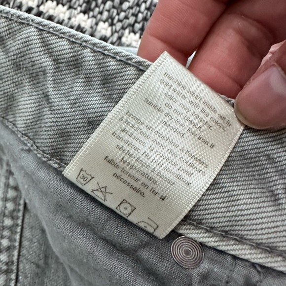 Anthropologie Unpublished NOEMI Light Gray Wide Leg Relaxed Jeans 29 - Picture 13 of 15